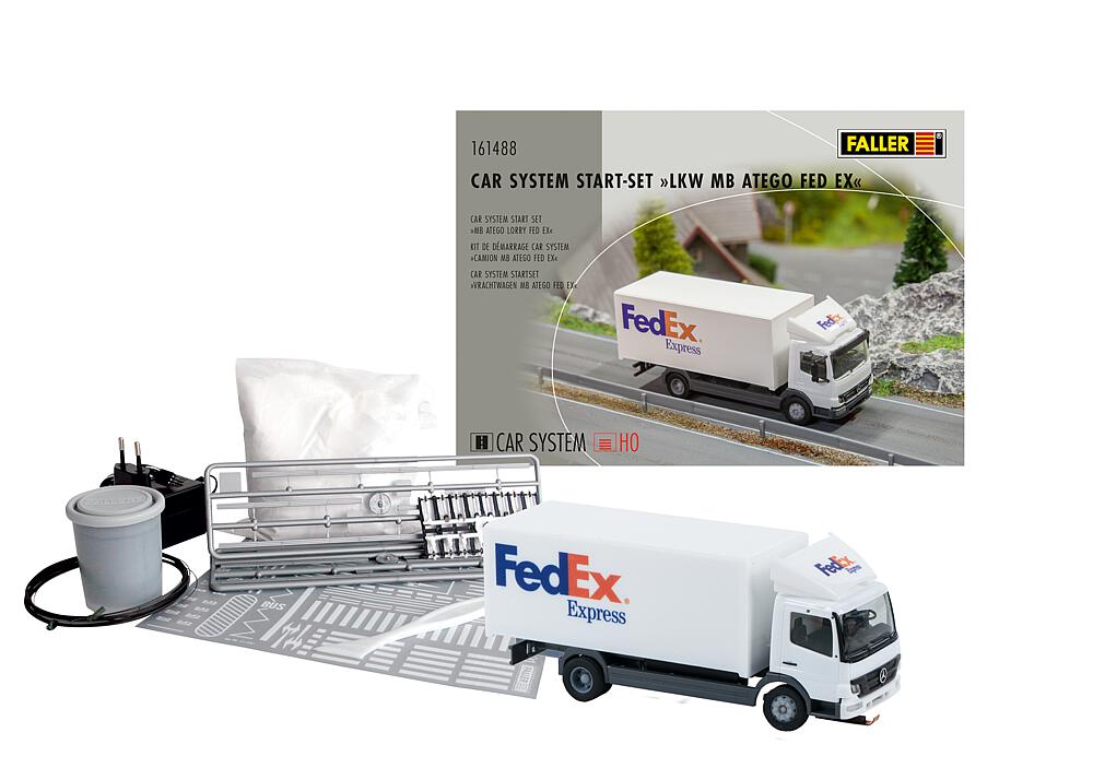 Car System Start-Set Autocarro MB Atego FedEx Scala H0 DS Modellismo Car System Start-Set Autocarro MB scala H0