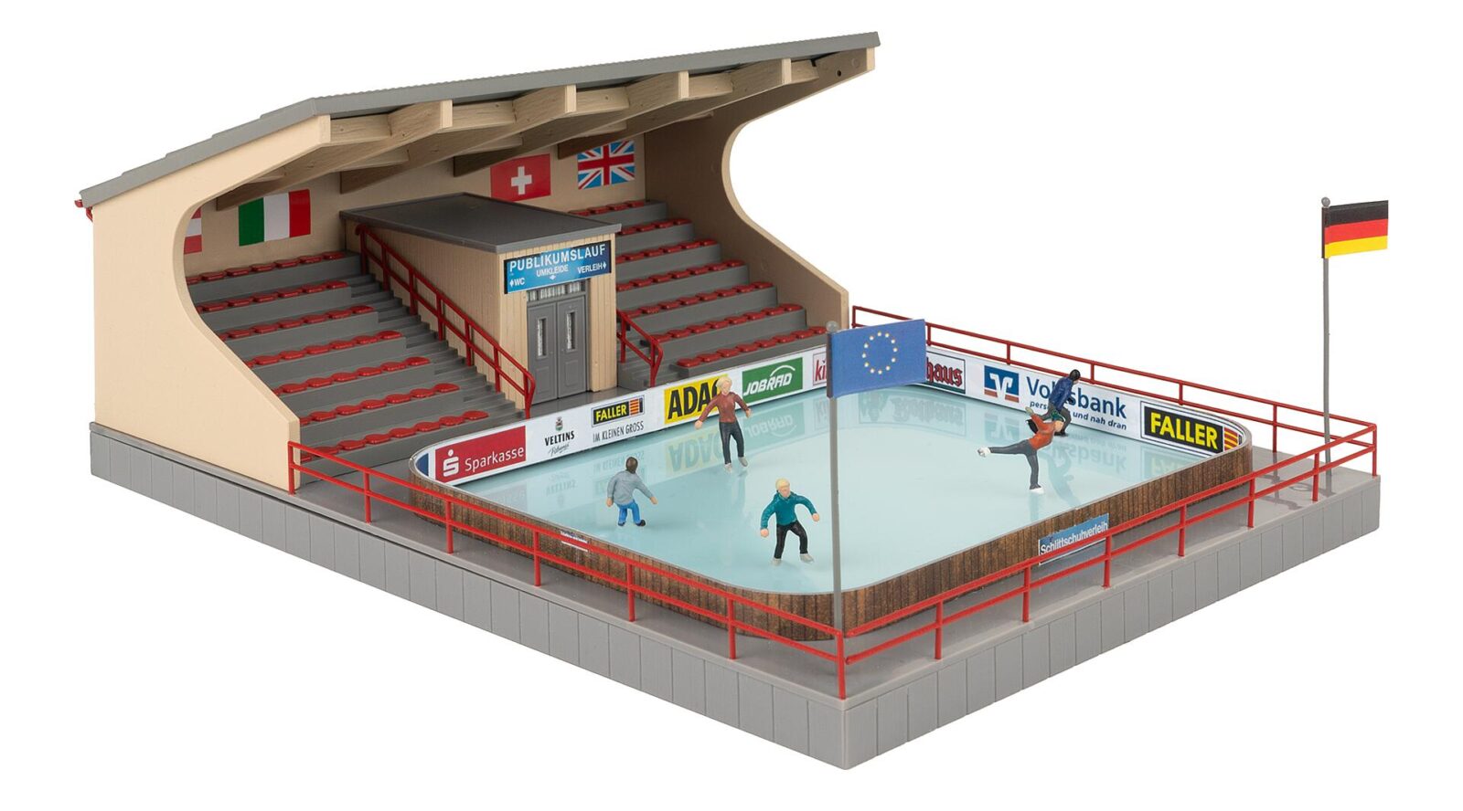 Pista di ghiaccio artificiale con figure mobili Scala H0 DS Modellismo Pista di ghiaccio artificiale scala H0
