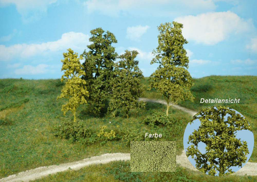 Alberi a foglia e Cespugli, 15 pezzi verde scuro DS Modellismo Alberi a foglia e Cespugli, 15 pezzi verde