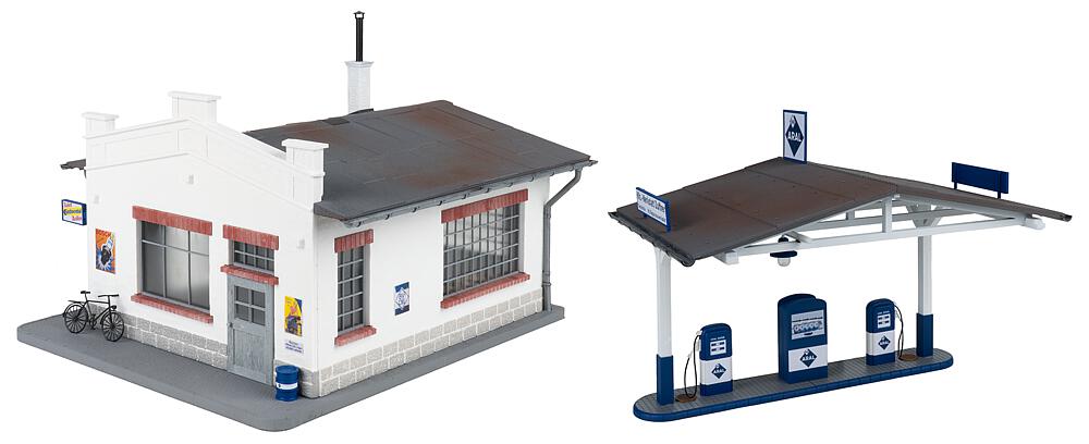 Stazione di Servizio con Officina Scala G DS Modellismo Stazione di Servizio Officina scala G Faller