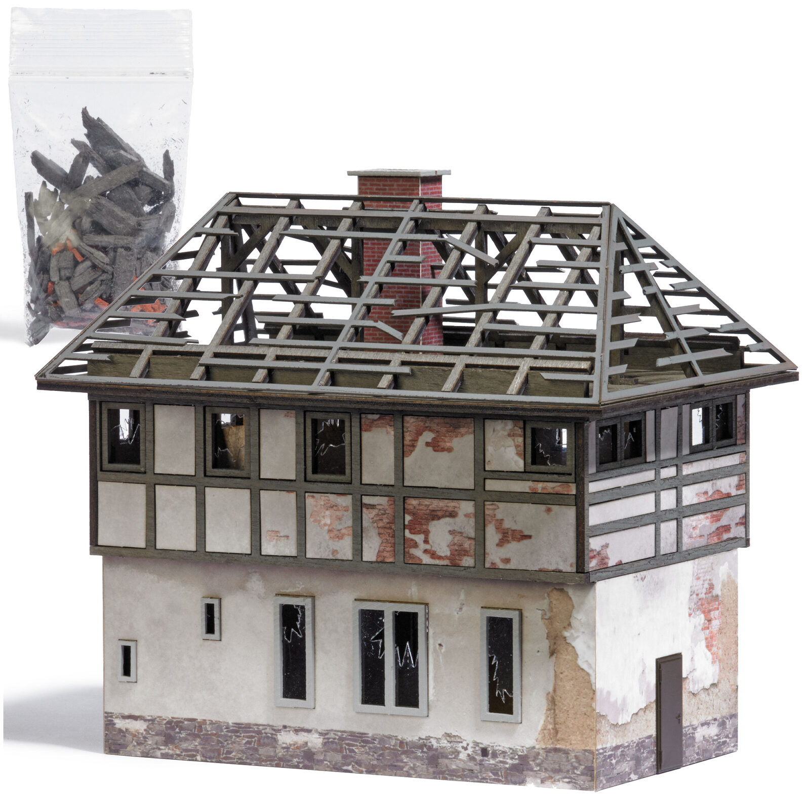 Casetta di segnalazione danneggiata dalle intemperie Scala H0 DS Modellismo Casetta di segnalazione danneggiata scala H0