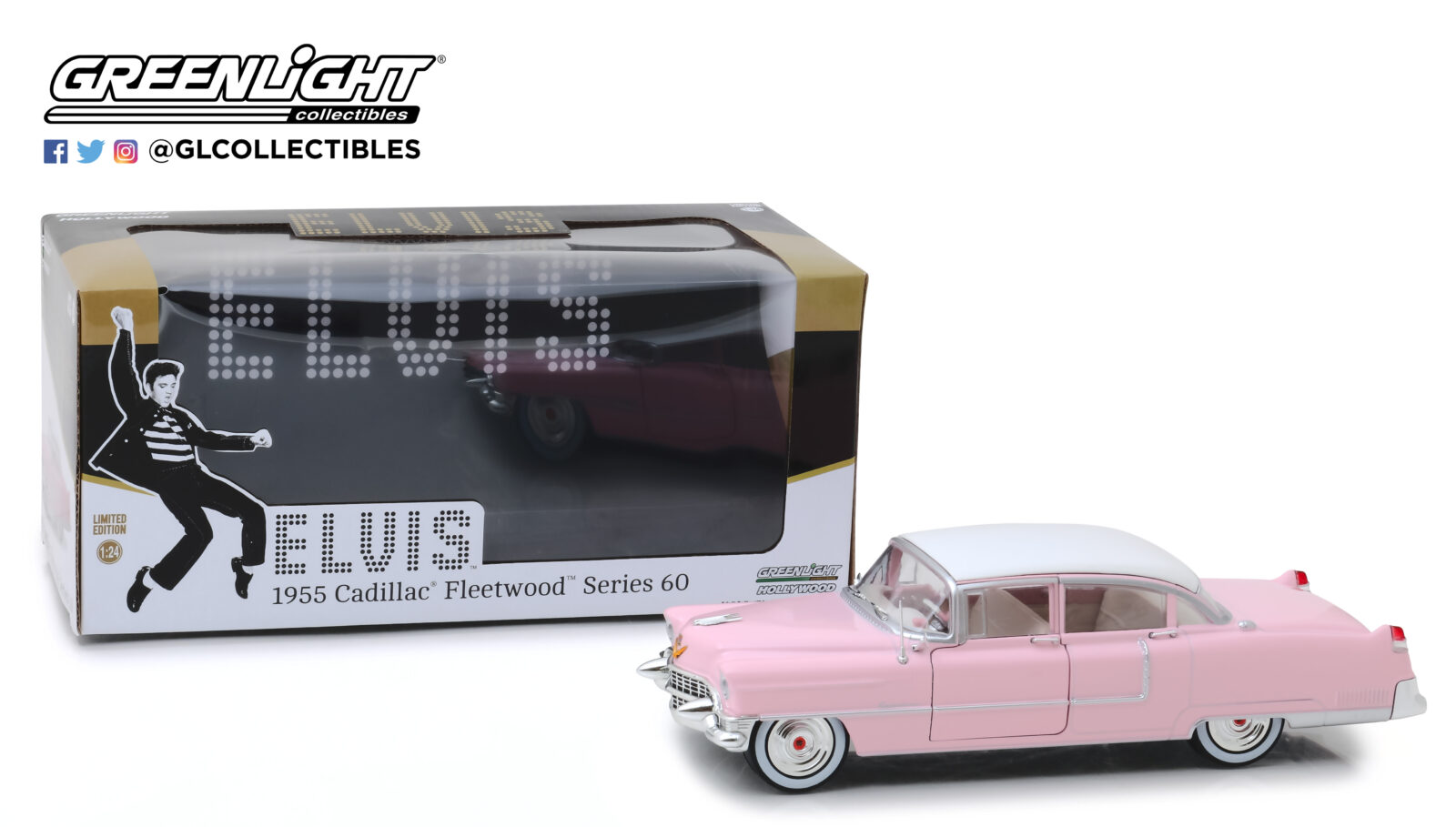 Elvis Presley (1935-77) - 1955 Cadillac "Pink Cadillac" DS Modellismo Elvis Presley 1955 Cadillac "Pink scala 1:24