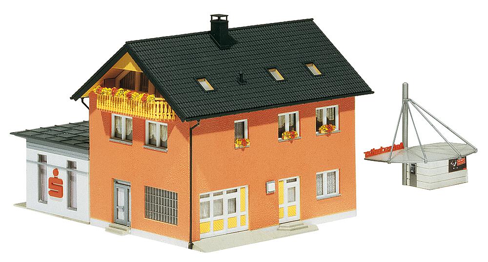 Banca con sportello drive-in Scala H0 DS Modellismo Banca sportello drive-in scala H0 Faller