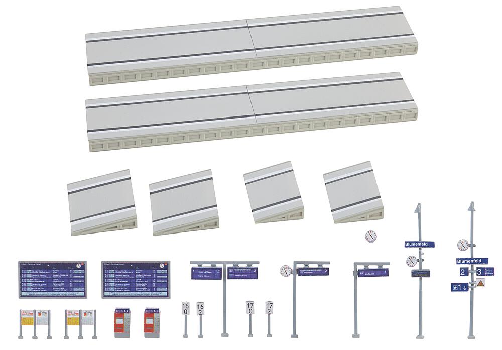 Piattaforma moderna con accessori Scala N DS Modellismo Piattaforma moderna accessori scala N Faller