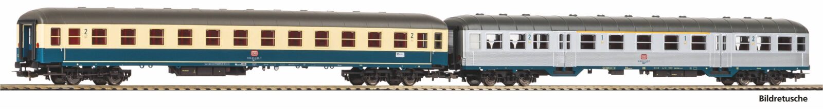 Set 2 Carrozze Passeggeri 1^/2^ Classe e 2^ Classe "Silberlinge" DB Epoca IV Scala H0 DS Modellismo Set 2 Carrozze Passeggeri 1^/2^ scala H0