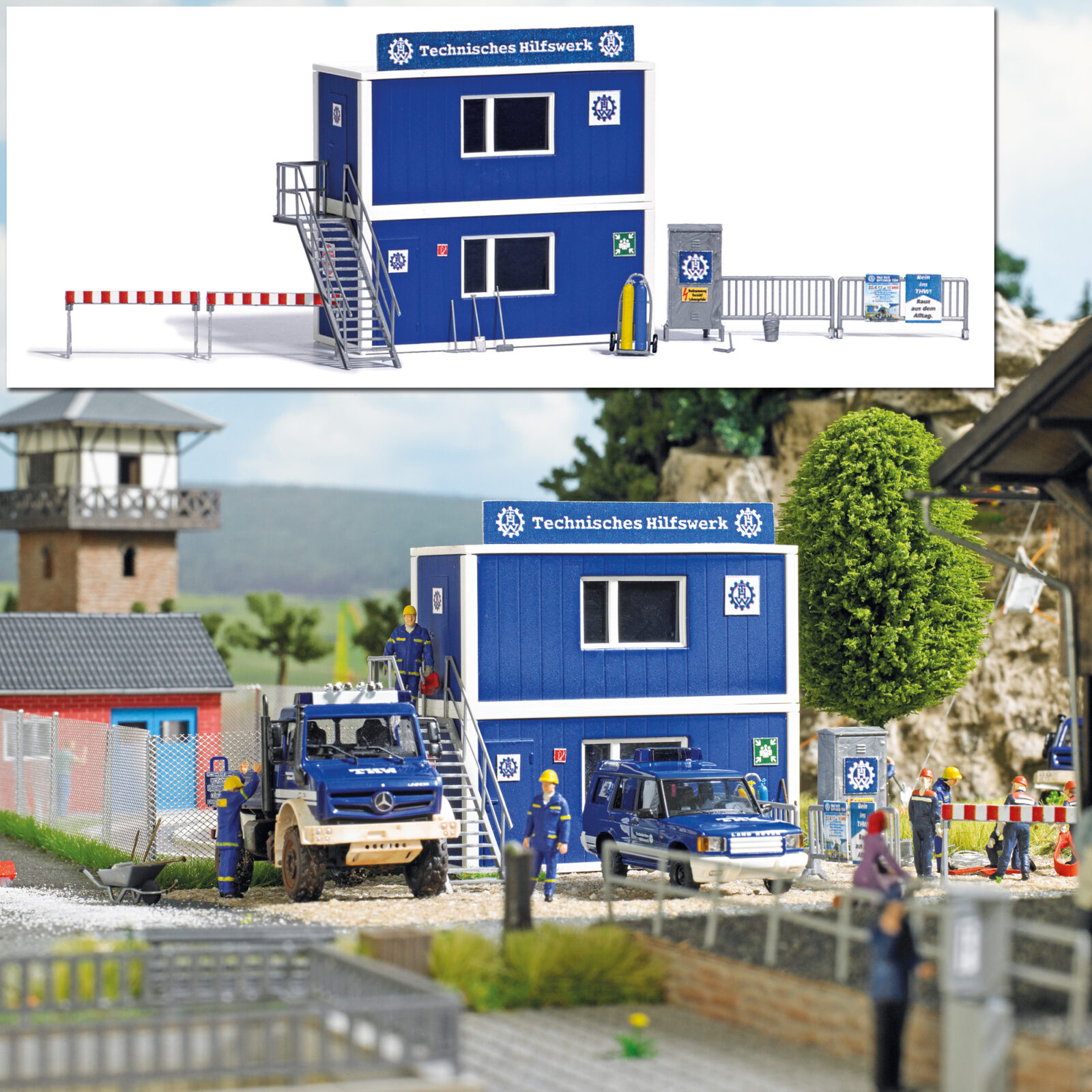 Set di container THW Scala H0 DS Modellismo Set di container THW scala H0 Busch