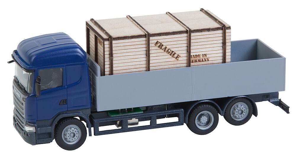 Autocarro Scania R 13 HL Piattaforma con cassa in legno (HERPA) Scala H0 DS Modellismo Autocarro Scania R 13 HL scala H0