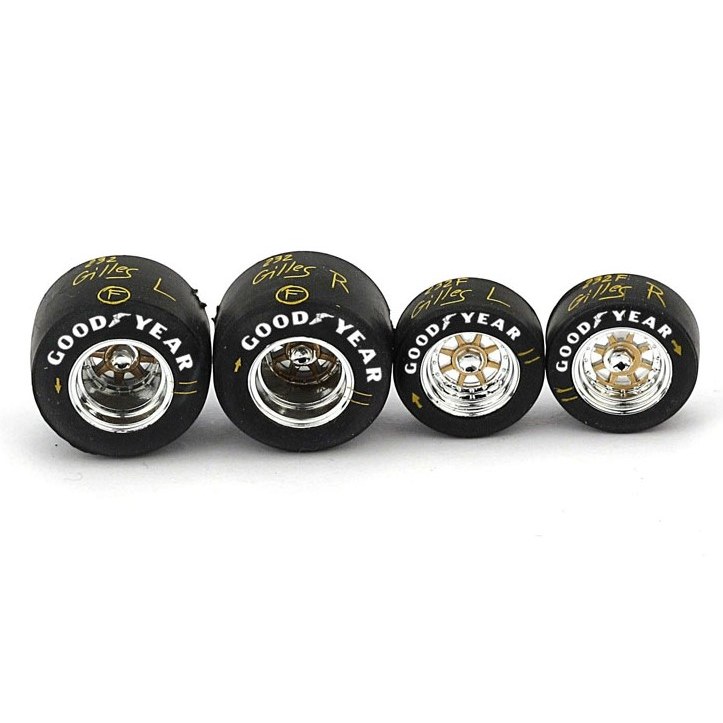 Set Pneumatici Goodyear con Cerchi Ant.+post.Ferrari 126 C2 1982 1:43 DS Modellismo Set Pneumatici Goodyear con Cerchi Ant.+post.Ferrari 126 C2 1982 1:43