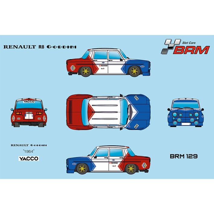 R8 Gordini - French Yacco 1964 - assembled with aluminum chassis - Camber system DS Modellismo R8 Gordini - French Yacco 1964 - assembled with aluminum chassis - Camber system