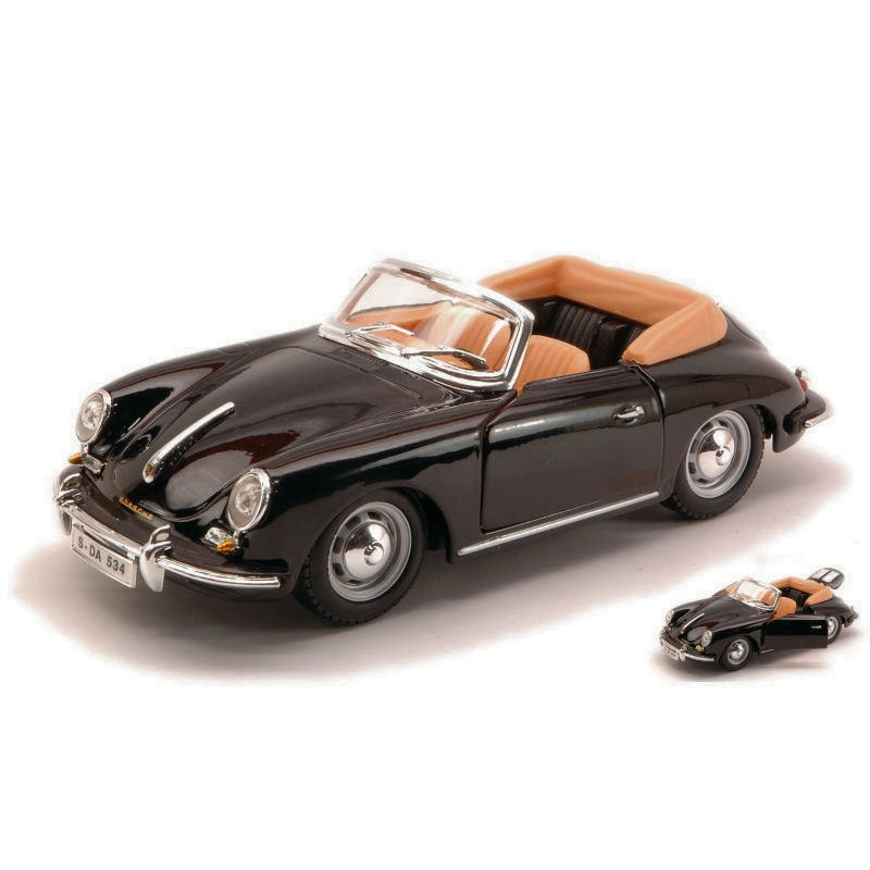 Porsche 356 B Cabriolet 1961 Black 1:24 DS Modellismo Porsche 356 B Cabriolet 1961 Black 1:24