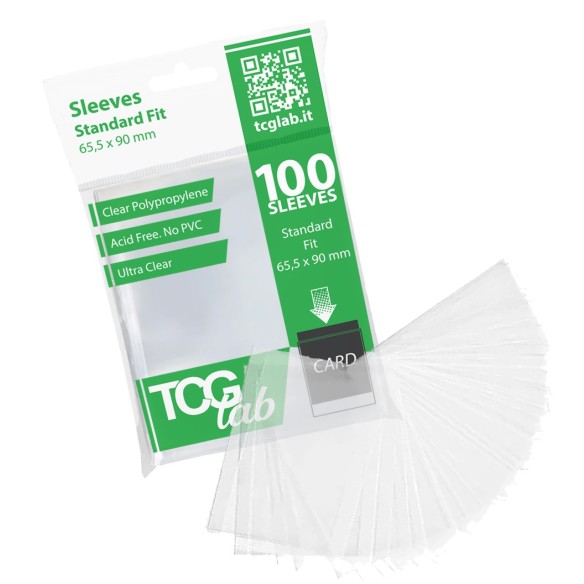 Tcglab - Buste Protettive Standard 100 - Fit 50µM - Ultra Clear - (TL005) DS Modellismo Tcglab Buste Protettive Standard 100 Fit