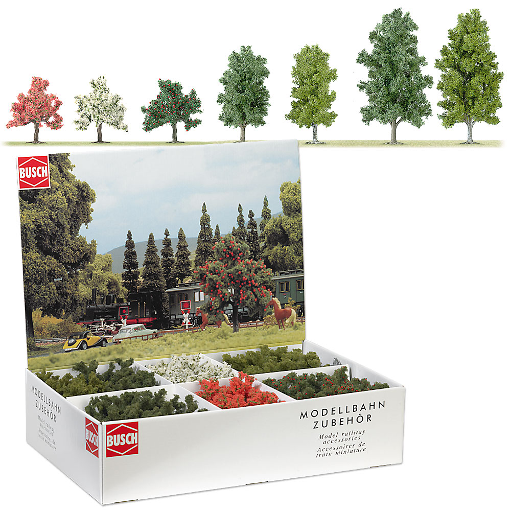 Confezione sfusa: 45 alberi a foglia caduca e da frutto Scala H0 DS Modellismo Confezione sfusa: 45 alberi scala H0