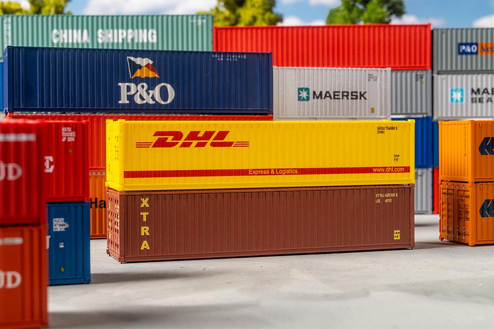 Container 40' DHL e XTRA Scala H0 DS Modellismo Container 40' DHL e XTRA scala H0 Faller