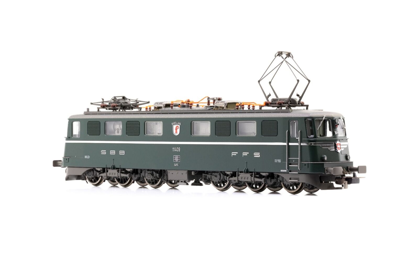 Locomotiva Elettrica Ae 6/6 11409 FFS Baselland verde Epoca IV Scala H0 DS Modellismo Locomotiva Elettrica Ae 6/6 11409 scala H0