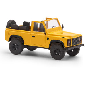Land Rover 90 aperta, gialla scala H0 Busch