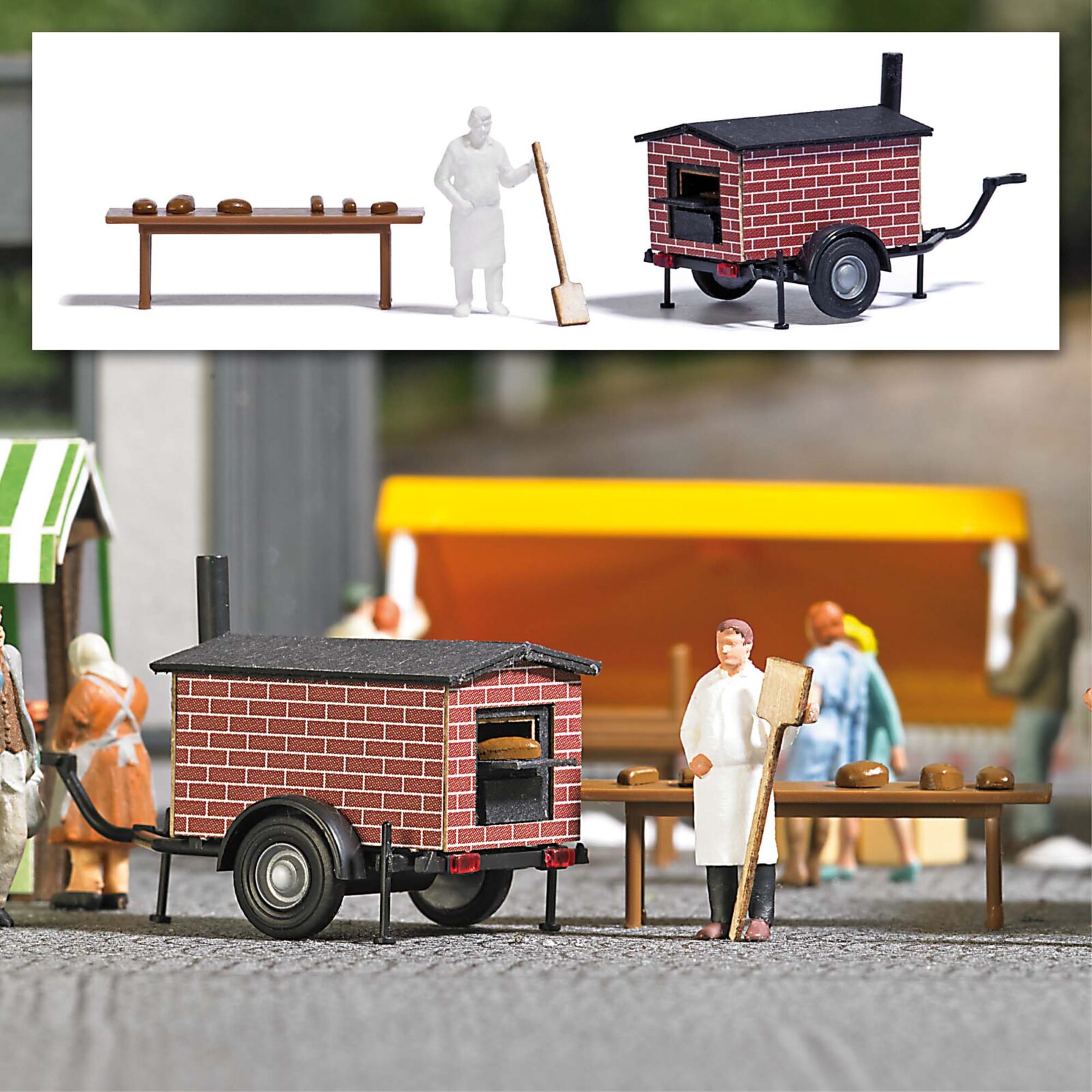Forno mobile per il pane Scala H0 DS Modellismo Forno mobile per il pane scala H0 Busch