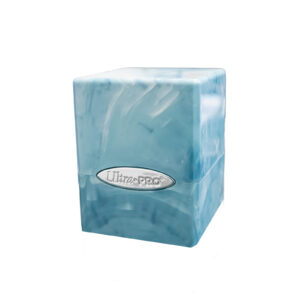Marble Satin Cube Light Blue/white