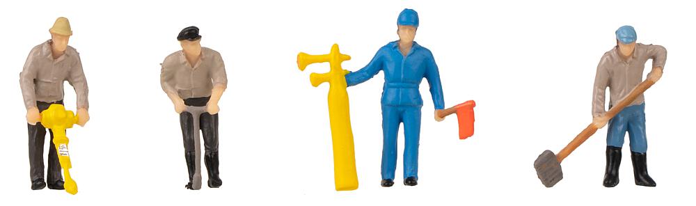 Set di lavoratori ferroviari con mini effetto sonoro Scala H0 DS Modellismo Set di lavoratori ferroviari mini scala H0