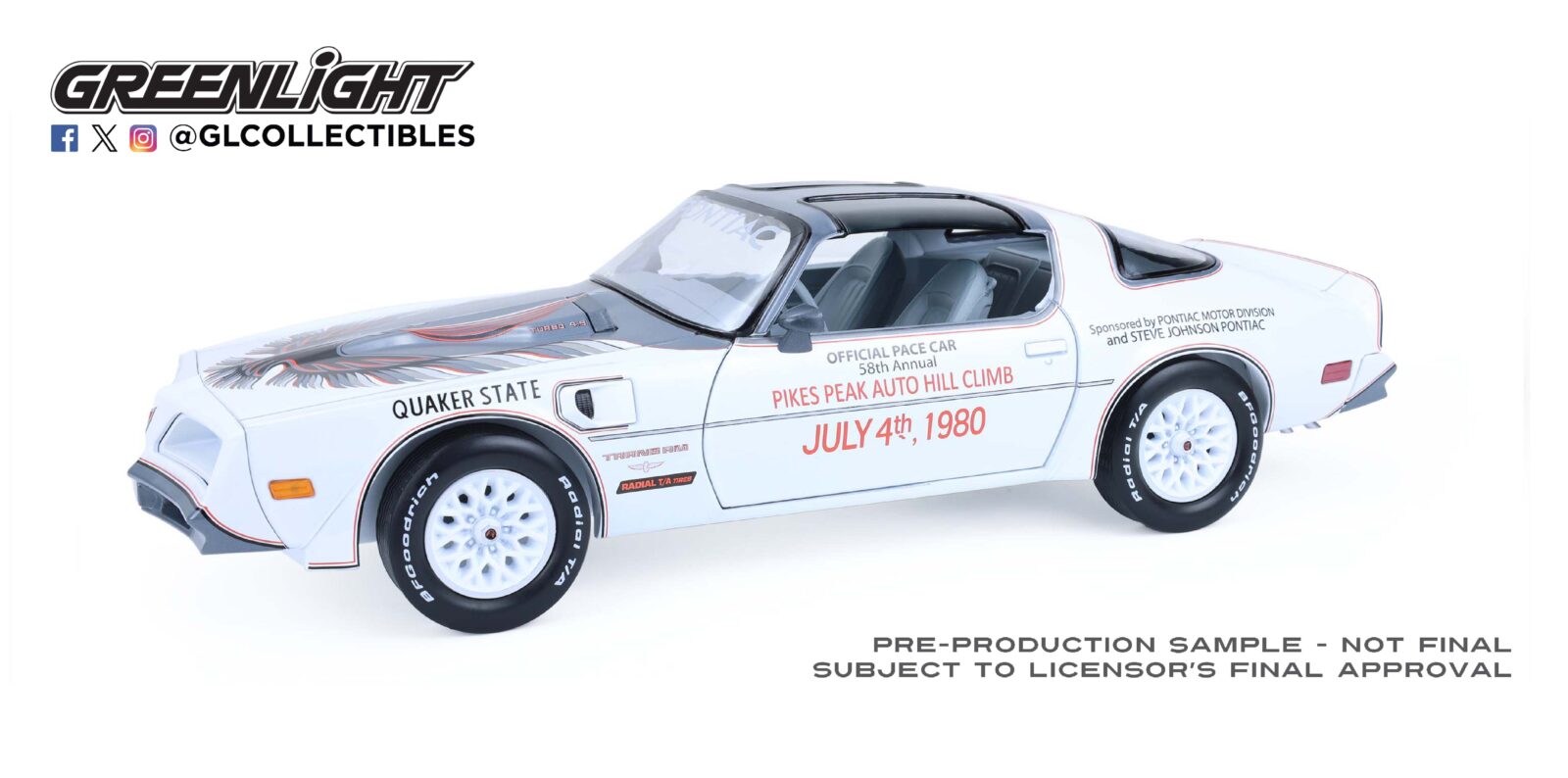 Pontiac Firebird Trans Am del 1980 - Official Pace Car 58th Annual Pikes Peak Auto Hill Climb DS Modellismo Pontiac Firebird Trans Am scala 1:18