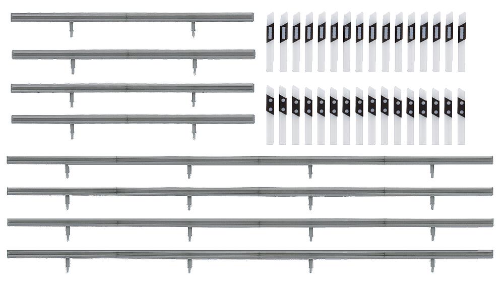 Barriere antiurto - 32 Paletti di segnalazione, 1600 mm Scala H0 DS Modellismo Barriere antiurto 32 Paletti scala H0