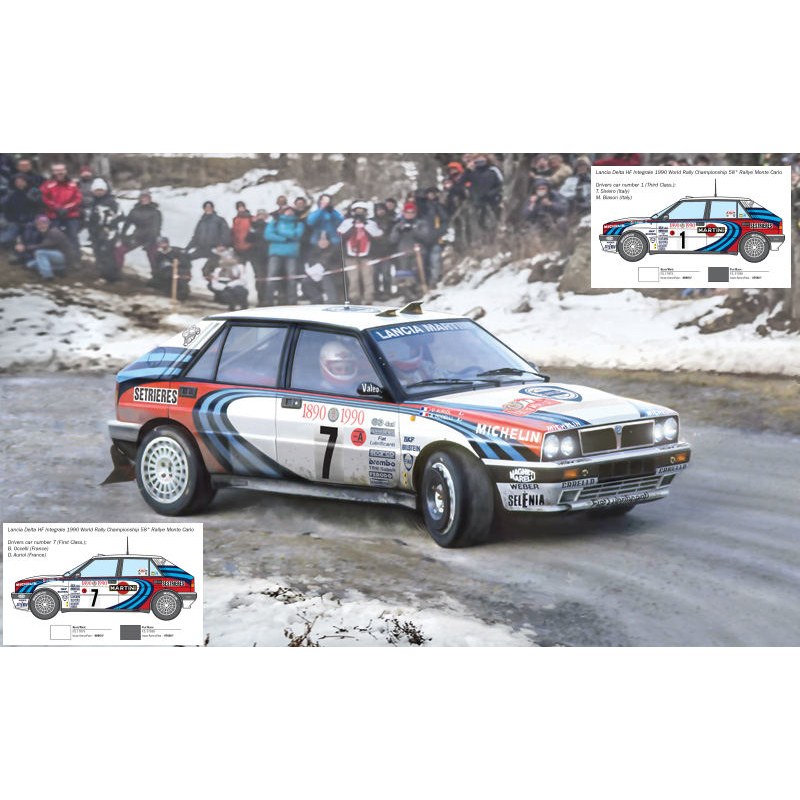 Lancia Delta HF Integrale Monte Carlo 1990 Version N.1 OR N.7 Kit 1:24 DS Modellismo Lancia Delta HF Integrale Monte Carlo 1990 Version N.1 OR N.7 Kit 1:24