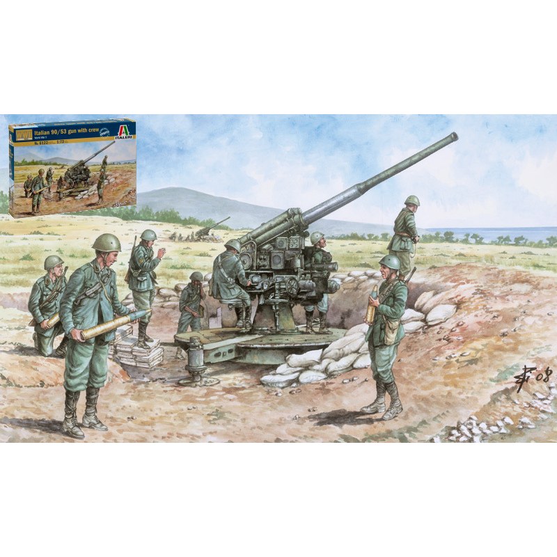 Italian 90/53 Gun C/Fig.Kit 1:72 DS Modellismo Italian 90/53 Gun C/Fig.Kit 1:72