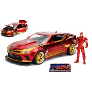 Iron Man W/2016 Chevy Camaro Metallic Red 1:24 Jada Toys 1:24