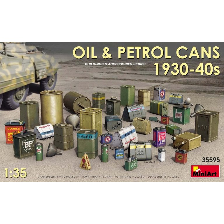 Oil & Petrol Cans 1930-40s Kit 1:35 DS Modellismo Oil & Petrol Cans 1930-40s Kit 1:35