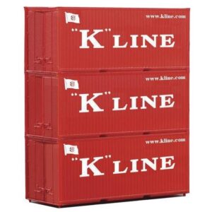 Container 20' K Line, 3 pezzi Scala H0