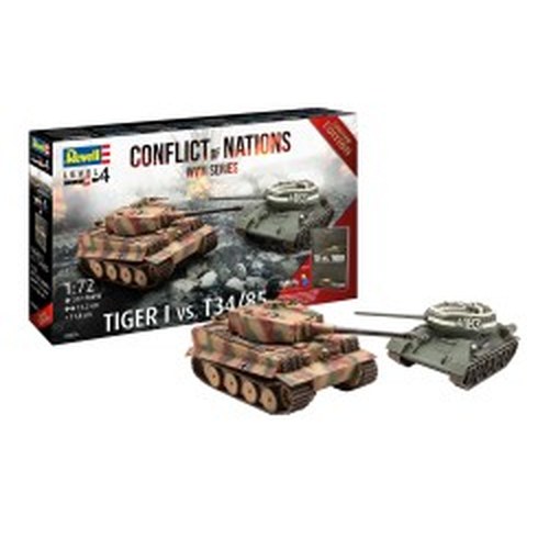 Confezione regalo 1/72 "Conflict of Nations Wwii Series" Tiger I vs. T34/85 DS Modellismo Confezione regalo 1/72 "Conflict of Nations Wwii Series" Tiger I vs. T34/85