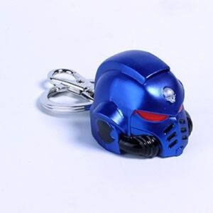 Portachiavi in metallo Warhammer 40K Space Marine Primaris Helmet Ultramarine