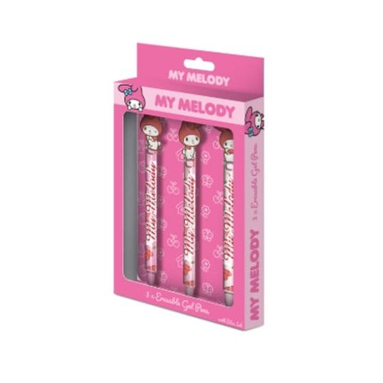 Penna Sanrio Erasable Gel 3-Pack My Melody DS Modellismo Penna Sanrio Erasable Gel 3-Pack My Melody