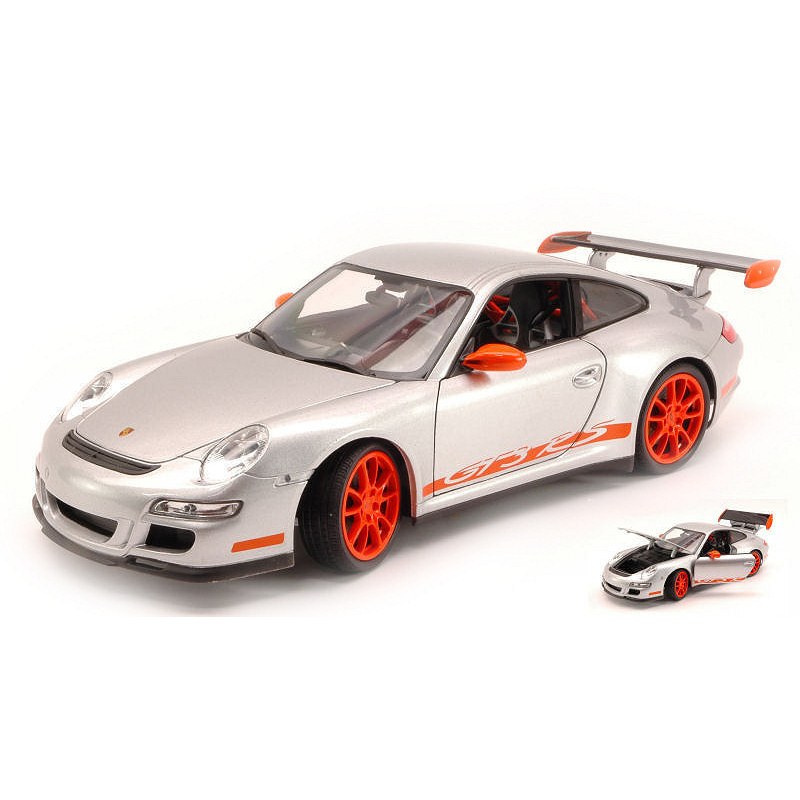 Porsche 911 Gt3 RS 2007 Grey With Orange Strips 1:18 DS Modellismo Porsche 911 Gt3 RS 2007 Grey With Orange Strips 1:18