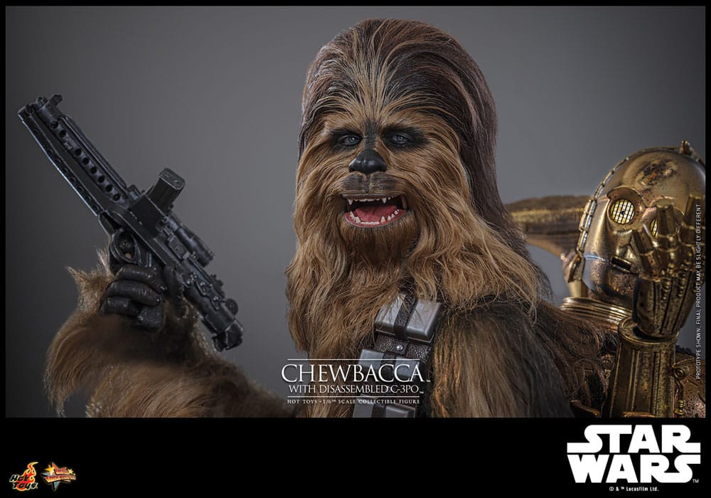 Star Wars Episode V Movie Masterpiece Action Figure 1/6 Chewbacca with Disassembled C-3PO 36 cm DS Modellismo Star Wars Episode V Movie scala 1/6