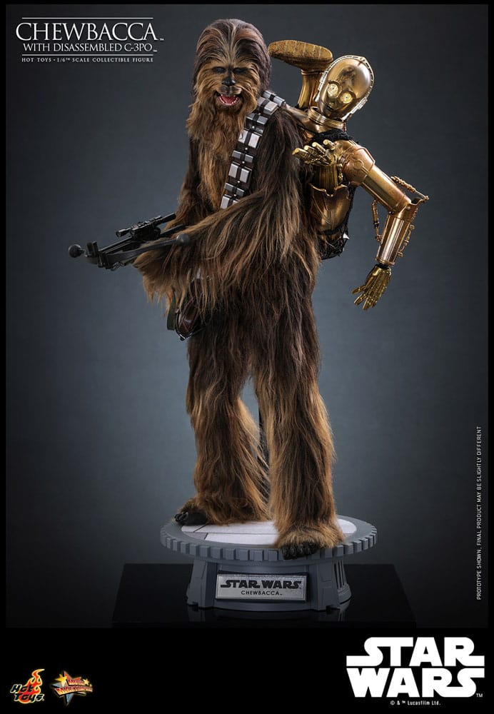 Star Wars Episode V Movie Masterpiece Action Figure 1/6 Chewbacca with Disassembled C-3PO 36 cm DS Modellismo Star Wars Episode V Movie scala 1/6