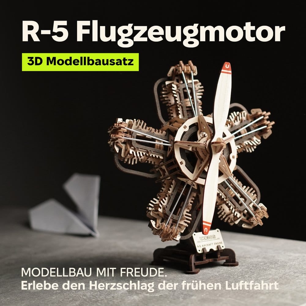 Ugears 3D in legno Model Kit R-5 Aircraft Engine 25 cm DS Modellismo Ugears 3D in legno Model Kit R-5 Aircraft