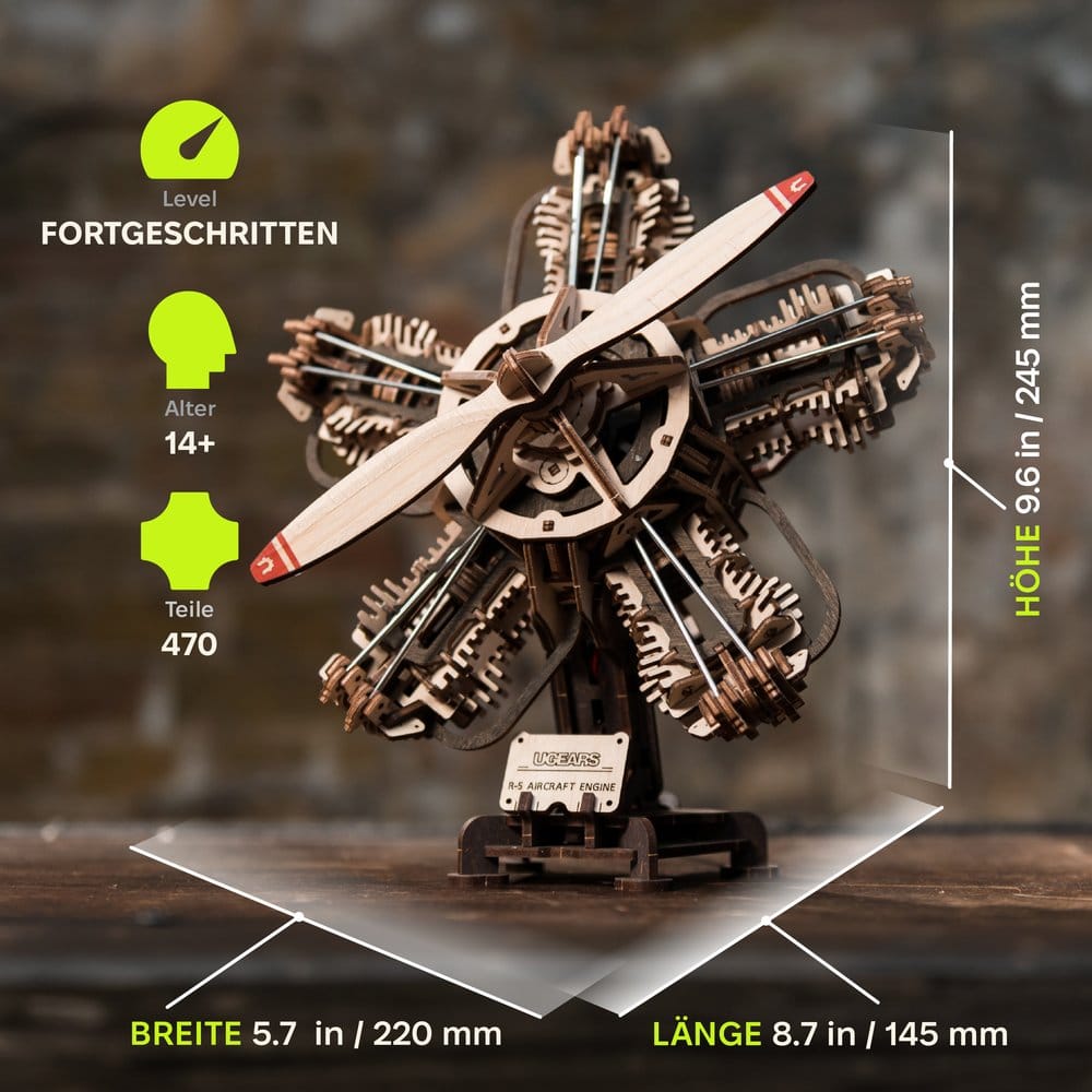 Ugears 3D in legno Model Kit R-5 Aircraft Engine 25 cm DS Modellismo Ugears 3D in legno Model Kit R-5 Aircraft