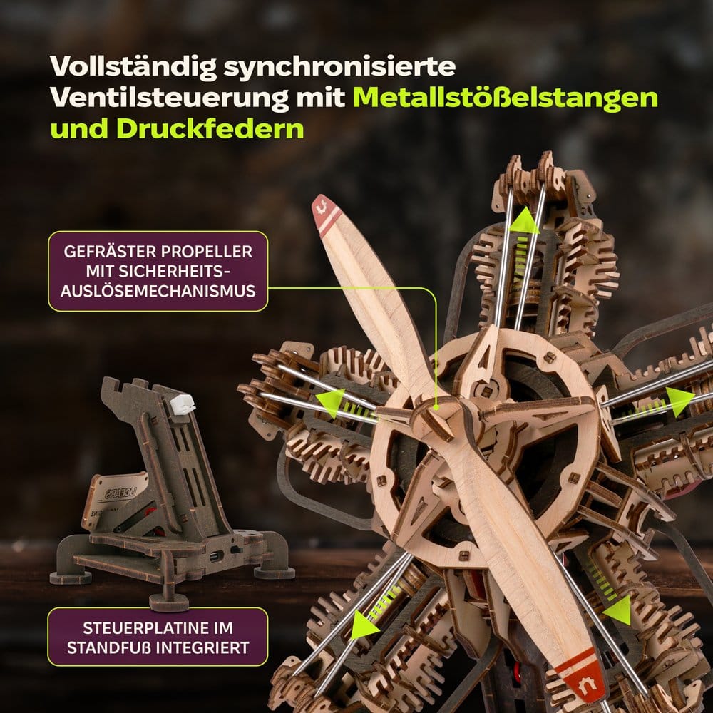 Ugears 3D in legno Model Kit R-5 Aircraft Engine 25 cm DS Modellismo Ugears 3D in legno Model Kit R-5 Aircraft