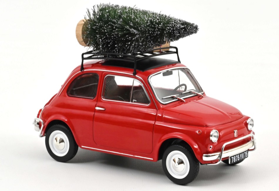 Fiat 500 L 1968 Red Christmas 1:18 DS Modellismo Fiat 500 L 1968 Red Christmas scala 1:18