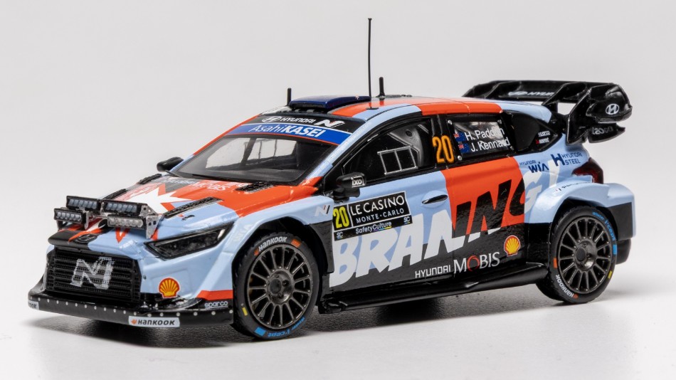 Hyundai i20 N N.20 RALLY1 Monte Carlo 2026 Paddon-Kennard 1:43 DS Modellismo Hyundai i20 N RALLY1 Monte Carlo scala 1:43