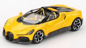 Bugatti W16 Mistral Yellow 2023 scala 1:64
