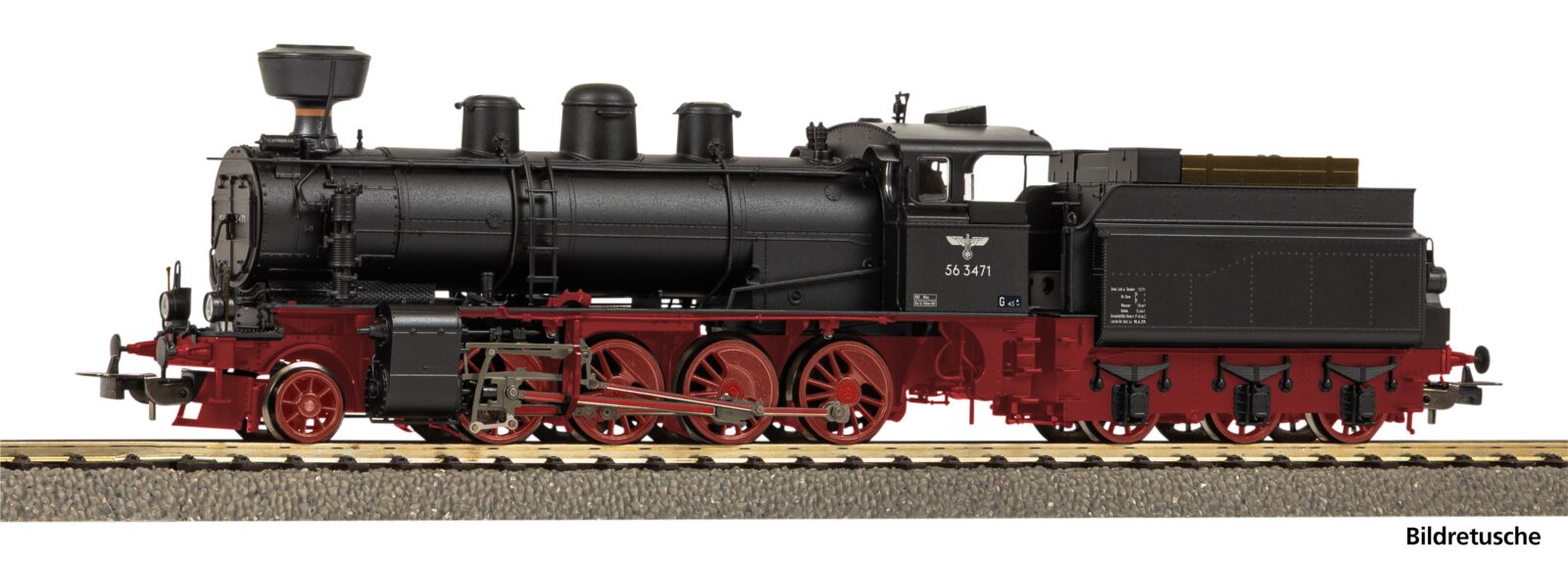 Locomotiva a vapore / Sound BR 56.34-35 con camino Kobel DRB Epoca II, dispositivo fumogeno e gancio digitale Scala H0 DS Modellismo Locomotiva a vapore / Sound BR scala H0