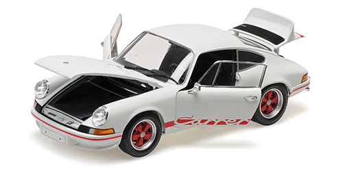Porsche 911 Carrera RS White with Red Decor 1972 DS Modellismo Porsche 911 Carrera RS White scala 1/18