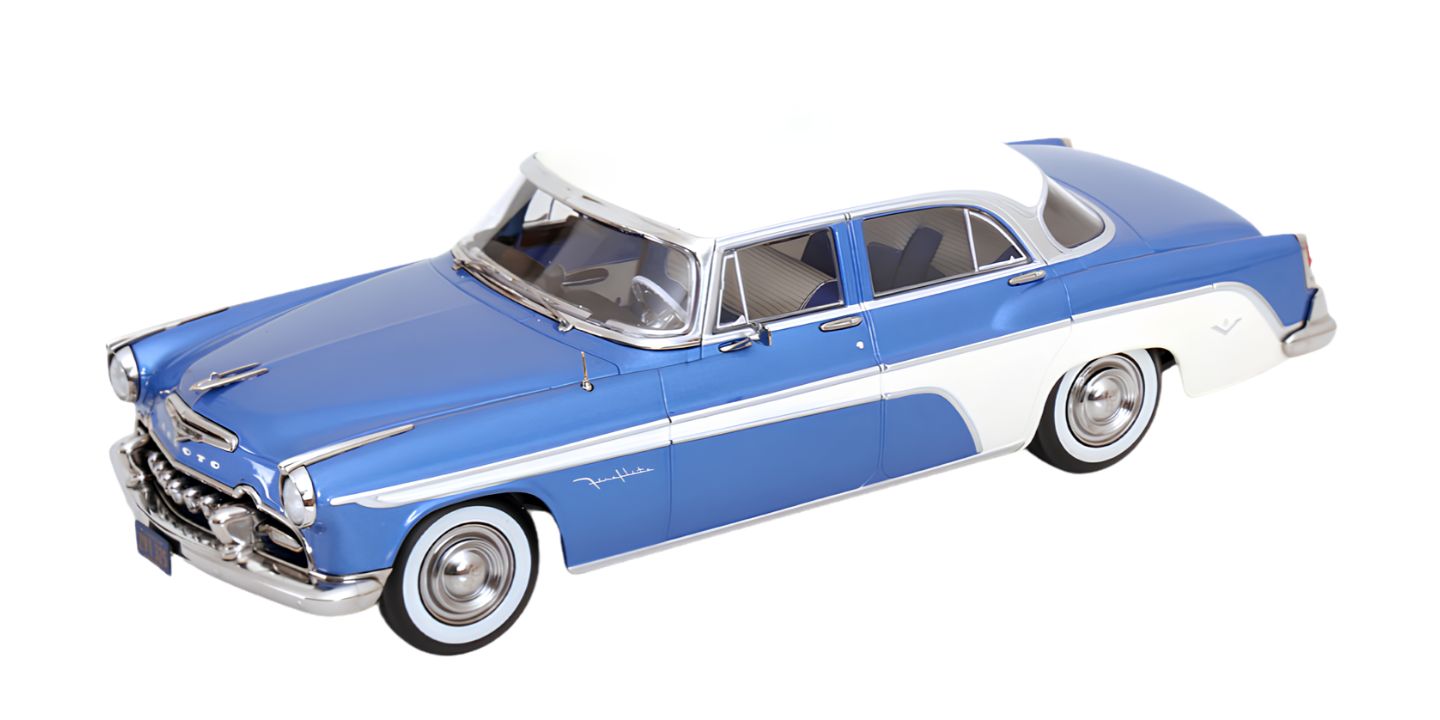 Desoto Fireflite Sedan Blue Metallic & Cream 1955 DS Modellismo Desoto Fireflite Sedan Blue scala 1/18