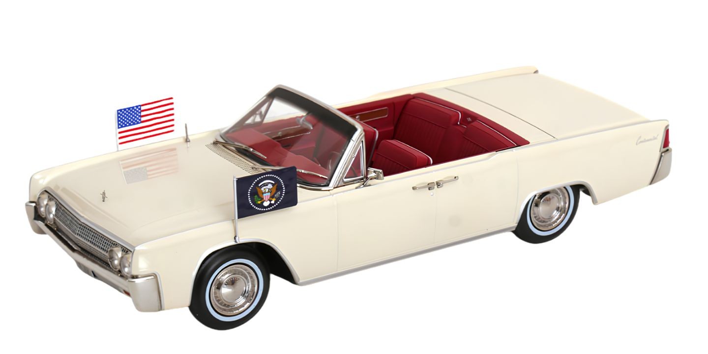Lincoln Continental Convertible 1963 White John Fitzgerald Kennedy DS Modellismo Lincoln Continental Convertible scala 1/18
