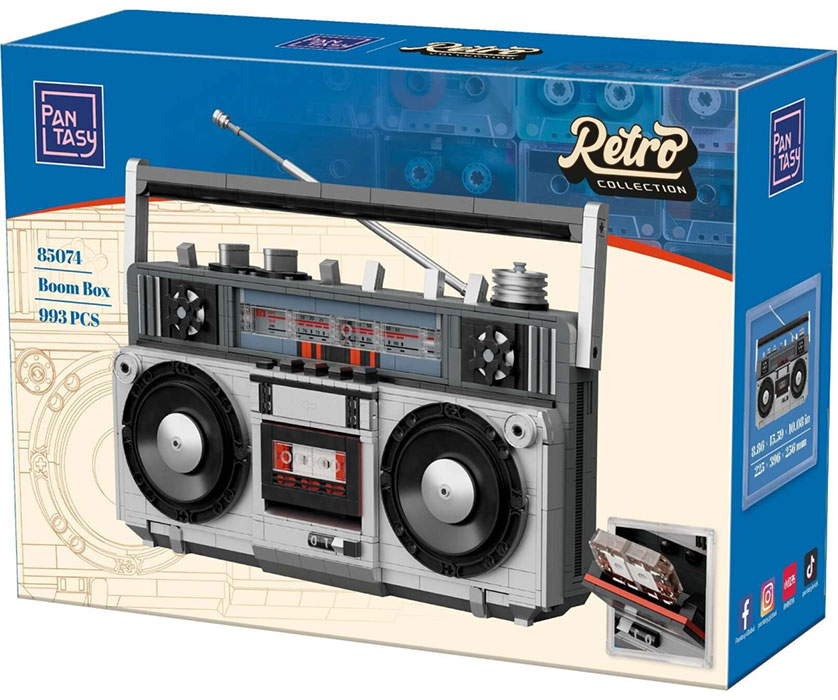 Pantasy 85074 Retro Boombox Stereo Portaile Anni '80 DS Modellismo Pantasy 85074 Retro Boombox Stereo Portaile Anni '80
