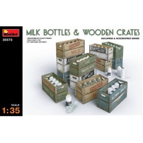 1/35 Milk Bottles & in legno Crates DS Modellismo 1/35 Milk Bottles & in legno Crates