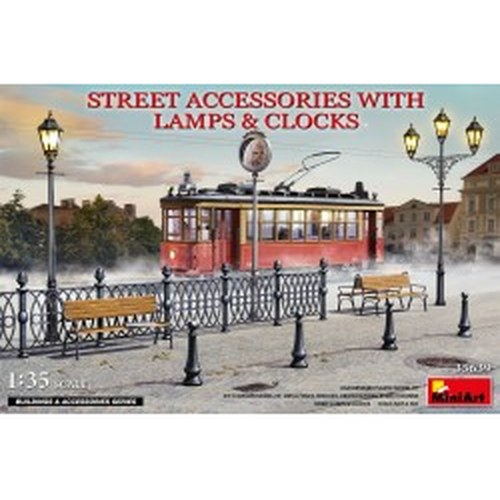 1/35 Street Accessories with Lamps & Clocks DS Modellismo 1/35 Street Accessories with Lamps & Clocks