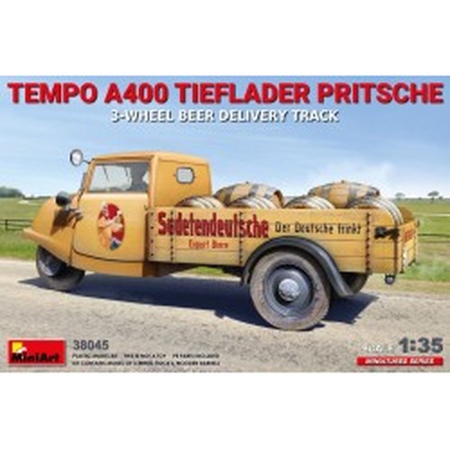 1/35 Tempo A400 Tieflader Pritsche 3-Wheel Beer Delivery Truck DS Modellismo 1/35 Tempo A400 Tieflader Pritsche 3-Wheel Beer Delivery Truck