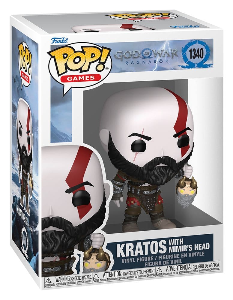 God of War Ragnarök POP! Games Vinyl Figure Kratos w/Mimir's Head 9 cm DS Modellismo God War Ragnarök POP! Games Kratos w/Mimir's - vista 2